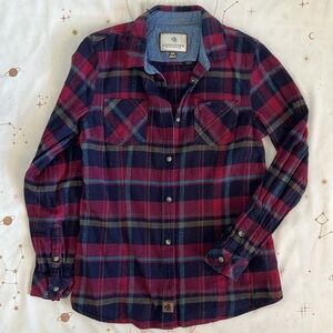 Legendary Whitetails Plaid Long Sleeve Flannel Button Up Shirt Size Medium